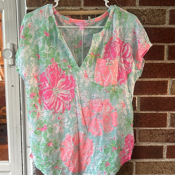 Lilly Pulitzer Linen V Neck Top - Picture 6 of 8